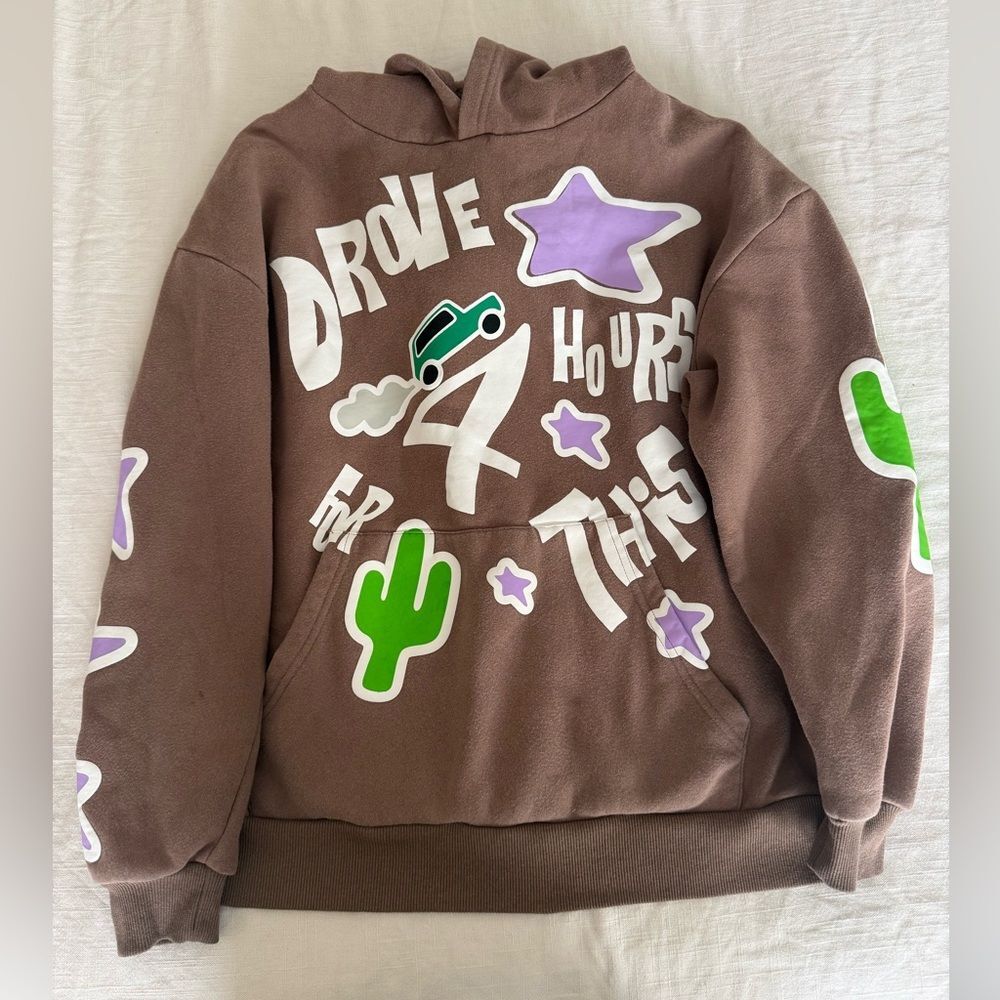 PacSun “Drove 4 Hours For This” Graphic Hoodie Brown Size S